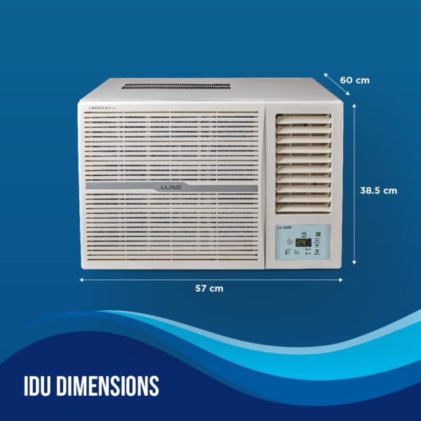 Lloyd 1.0 Ton 3 Star Fixed Speed Window AC (Copper, White with Silver Deco Strip, GLW12C3XWSEW) - Image 2