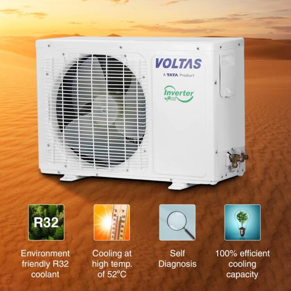 Voltas 1.5 Ton 3 Star, Inverter Split AC(Copper, 4 in 1 Adjustable Cooling, Anti-dust Filter, 183V Vectra Platina, White) - Image 5