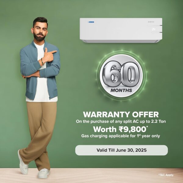 Blue Star 1.5 Ton 3 Star 5 in 1 Convertible Inverter Split AC (Copper, Smart Ready, Stabalizer Free Operation, Super Quiet, Energy Saver, 2023 Model, IB318YKU, White) - Image 2
