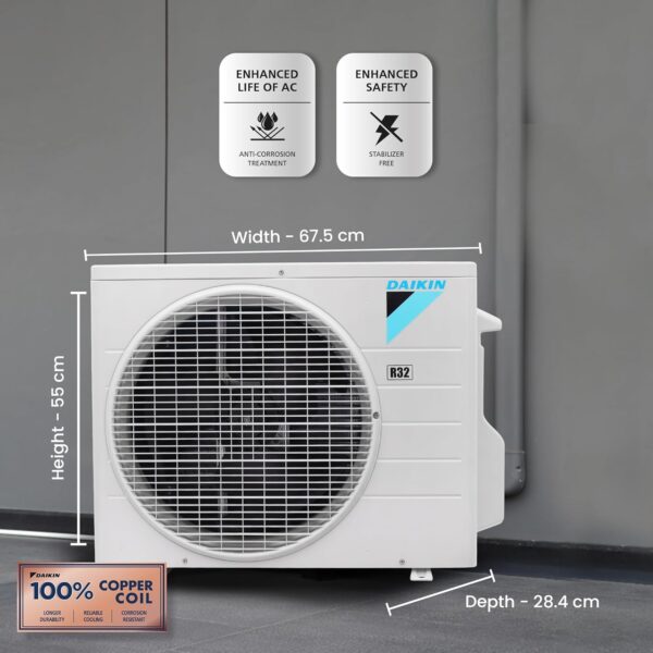 Daikin 0.8 Ton 3 Star, Fixed Speed Split AC (Copper, PM 2.5 Filter, 2022 Model, FTL28U, White) - Image 4