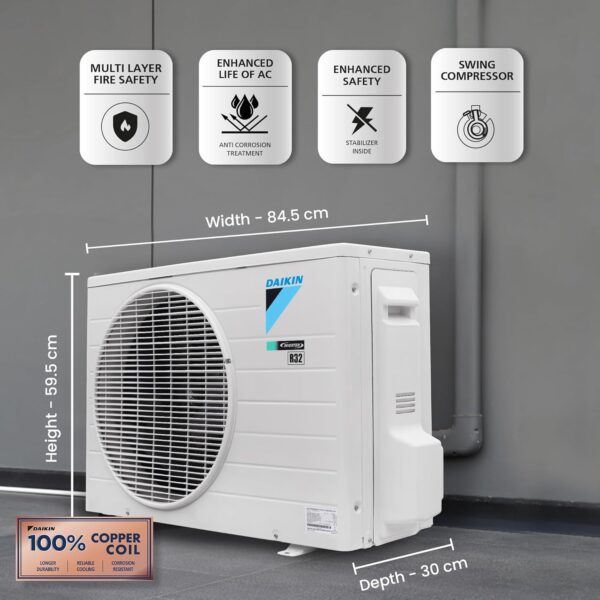 Daikin 2024 Model 1.5 Ton 3 Star Split Inverter AC with PM 2.5 Filter - White  (MTKL50UV16VA/RKL50UV16VA, Copper Condenser) - Image 3