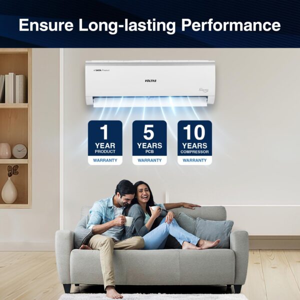 Voltas 2 Ton, 3 Star, Inverter Split AC (Copper, 4-in-1 Adjustable Mode, Anti-dust Filter, 2024 Model, 243V Vectra Elite, White) - Image 8