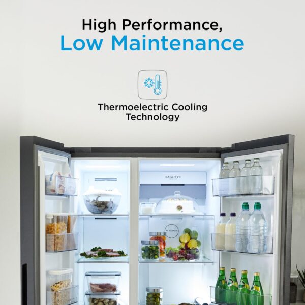 Midea 592 L Side By Side,frost free Wi-Fi Double Door Refrigerator Voice Assistant, App Control, Inverter, (MDRS791MIF28IND Jazz Black) - Image 6