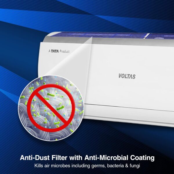 Voltas 1.5 Ton 5 Star Inverter Split AC (Copper, 4-in-1 Adjustable Mode, Anti-dust Filter, 185V Vectra Elite, White) - Image 3