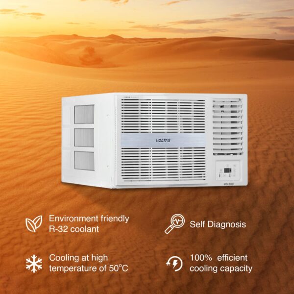 Voltas 1 Ton 3 Star, Fixed Speed Window AC (Copper, Turbo Mode, 2023 Model, 123 Vectra Platina, White) - Image 5