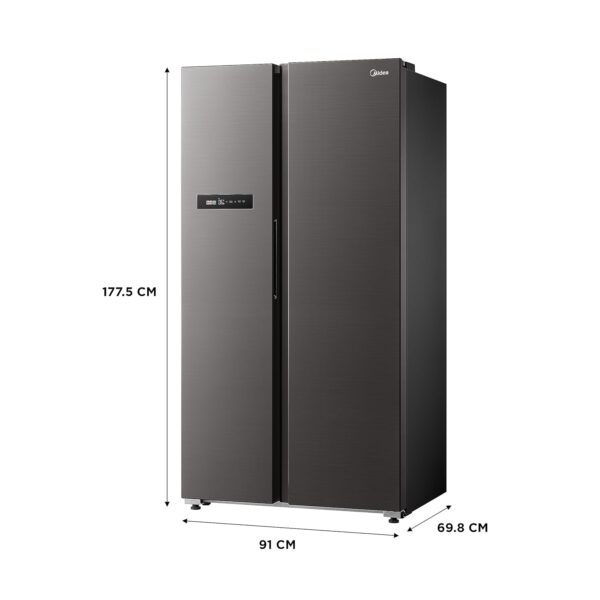 Midea 592 L Side By Side,frost free Wi-Fi Double Door Refrigerator Voice Assistant, App Control, Inverter, (MDRS791MIF28IND Jazz Black) - Image 7