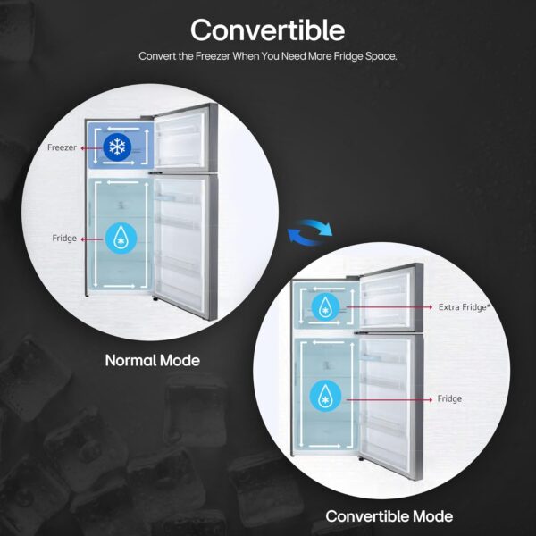 LG 272 L 3 Star Frost-Free Smart Inverter Compressor Double Door Refrigerator (GL-S312SPZX, Shiny Steel, Convertible & Multi Air Flow Cooling) - Image 5