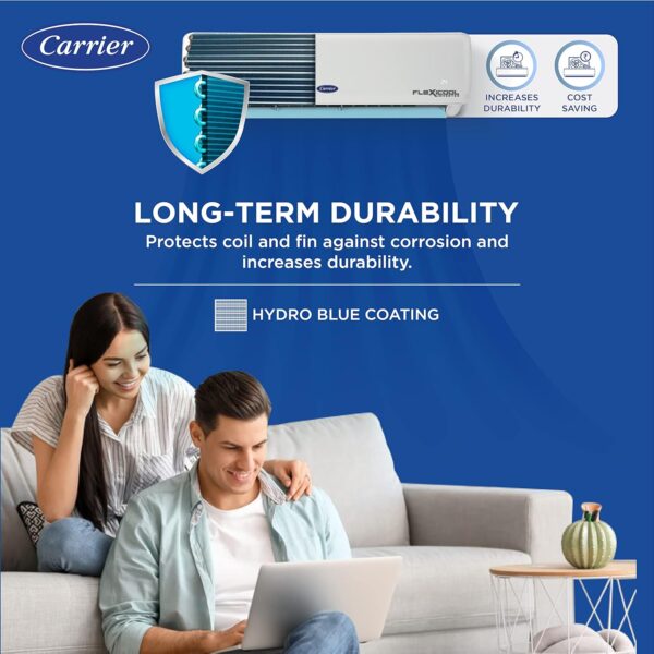 Carrier 1 Ton 3 Star AI Flexicool Inverter Split AC (Copper, Convertible 4-in-1 Cooling,Dual Filtration with HD & PM 2.5 Filter, Auto Cleanser, ESTER Exi - CAI12ER3R33F0,White) - Image 6