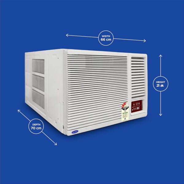 Carrier 1.5 Ton 3 Star Fixed Speed Window AC( Copper,High Density Filter for Dust Filtration, 2Way Air Directional Control, 2023 Model,Estra DX -CAW18SC3R32F0,White) - Image 2
