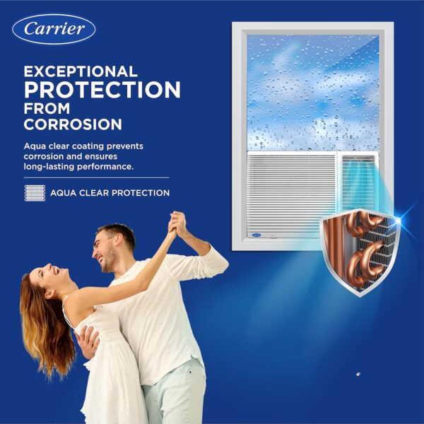 Carrier 1.5 Ton 3 Star Fixed Speed Window AC( Copper,High Density Filter for Dust Filtration, 2Way Air Directional Control, 2023 Model,Estra DX -CAW18SC3R32F0,White) - Image 7