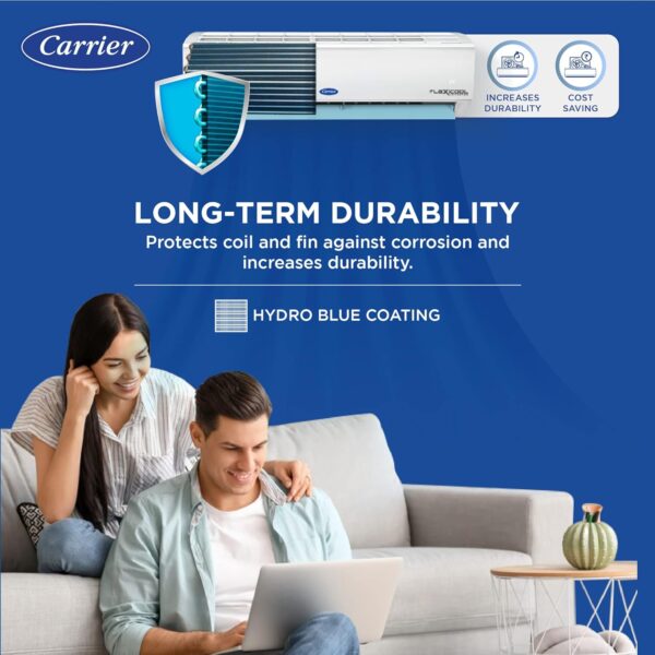 Carrier 1.5 Ton 5 Star AI Flexicool Inverter Split AC (Copper, Convertible 6-in-1 Cooling,Dual Filtration with HD & PM 2.5 Filter, Auto Cleanser, ESTER Exi -CAI18ES5R33F0 ,White) - Image 9