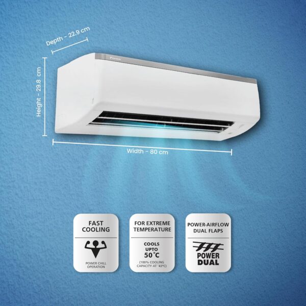 Daikin 0.8 Ton 3 Star, Fixed Speed Split AC (Copper, PM 2.5 Filter, 2022 Model, FTL28U, White) - Image 3