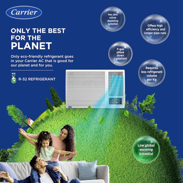 Carrier 1.5 Ton 3 Star Fixed Speed Window AC( Copper,High Density Filter for Dust Filtration, 2Way Air Directional Control, 2023 Model,Estra DX -CAW18SC3R32F0,White) - Image 8